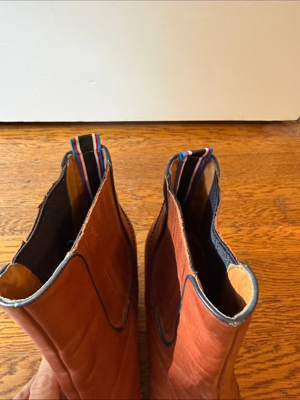 Tommy Hilfiger Brown Leather Wedge Chelsea Bootie
